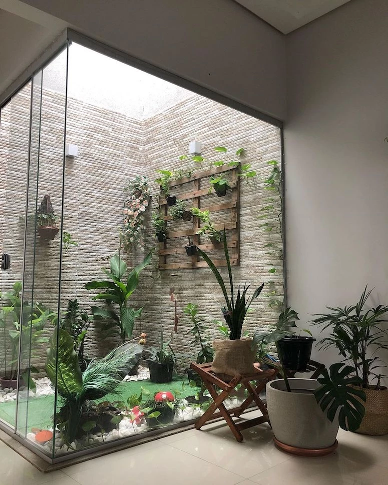 Cobertura de policarbonato alveolar para jardim de inverno